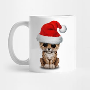 Cute Leopard Cub Wearing a Santa Hat Mug